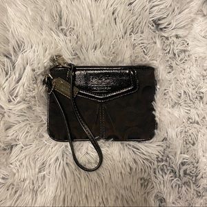 Coach Signature Wristlet in Black
